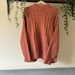 Pink Cable Knit Sweater